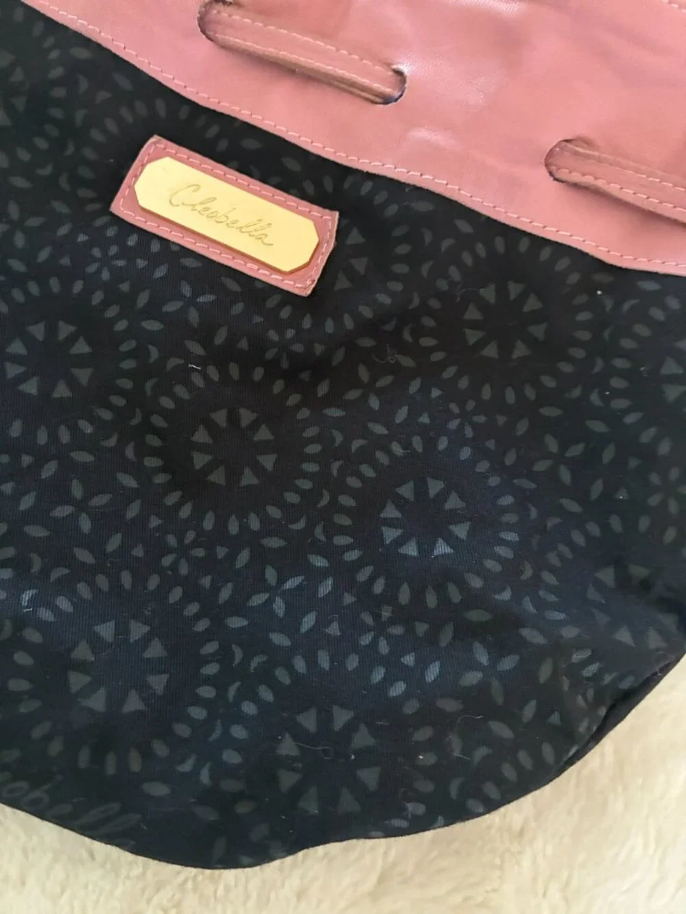 Cleobella  Pink Leather Drawstring Bucket Bag